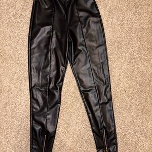 SHEIN Black Faux Leather Pants